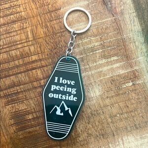Funny Keychain I love peeing outside
